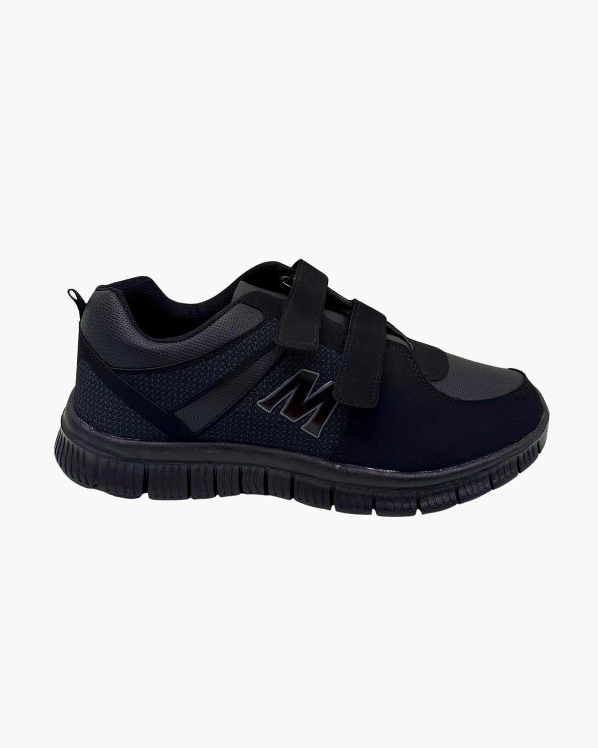 Zapatillas Deportivas Negras Hombre | Cierre Autoadhesivo hasta Talla 48 - Negro