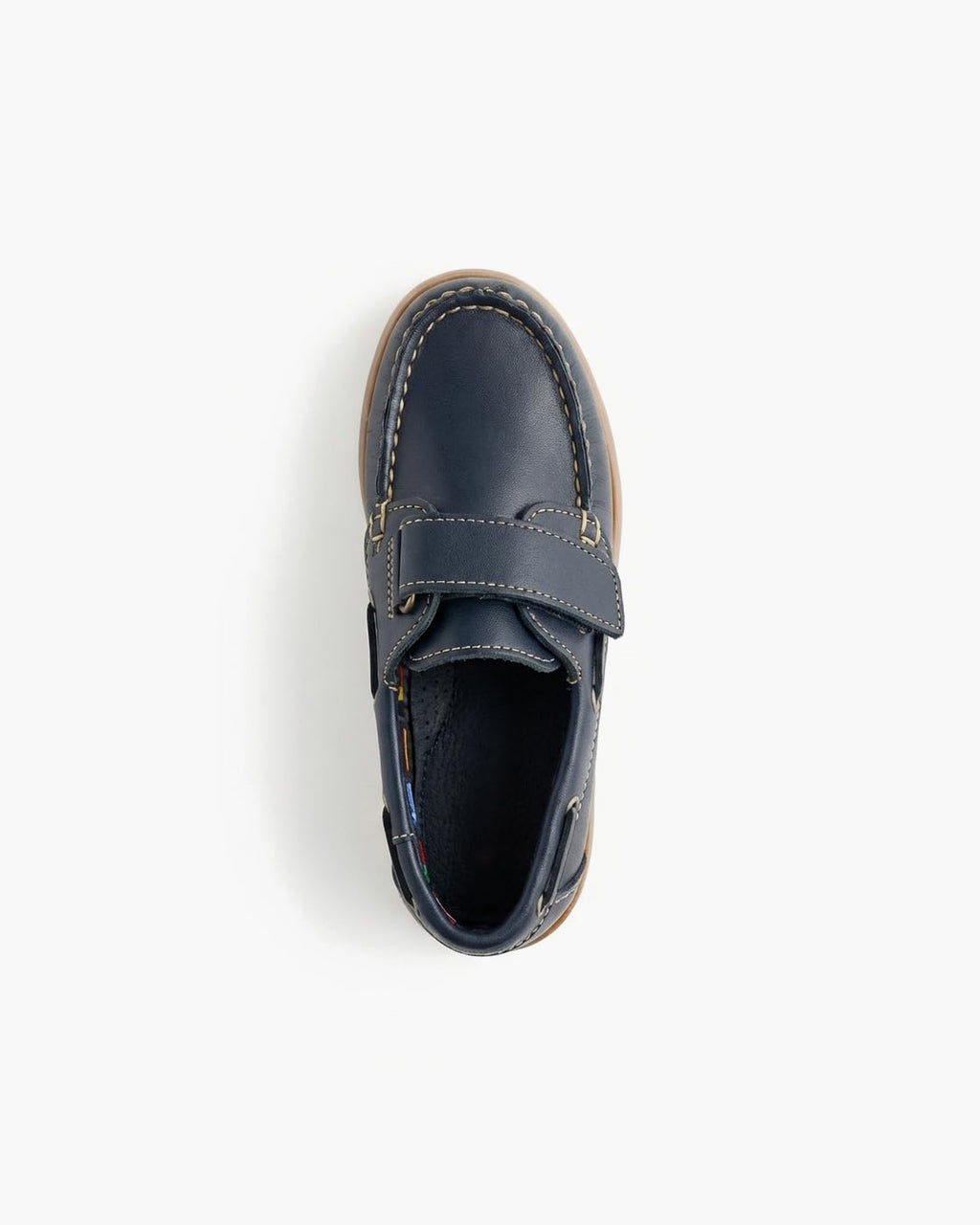 Zapatos náuticos de Cuero Azul Marino para niño con Cordones - Azul Marino