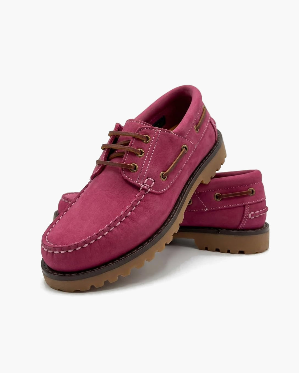 Mocasines para Mujer de Piel cómodos Zapatos clásicos de Vestir y Casual Zapatillas 24 Horas señora Calzado de Verano e Invierno Tipo Penny en Gamuza - Fuxia