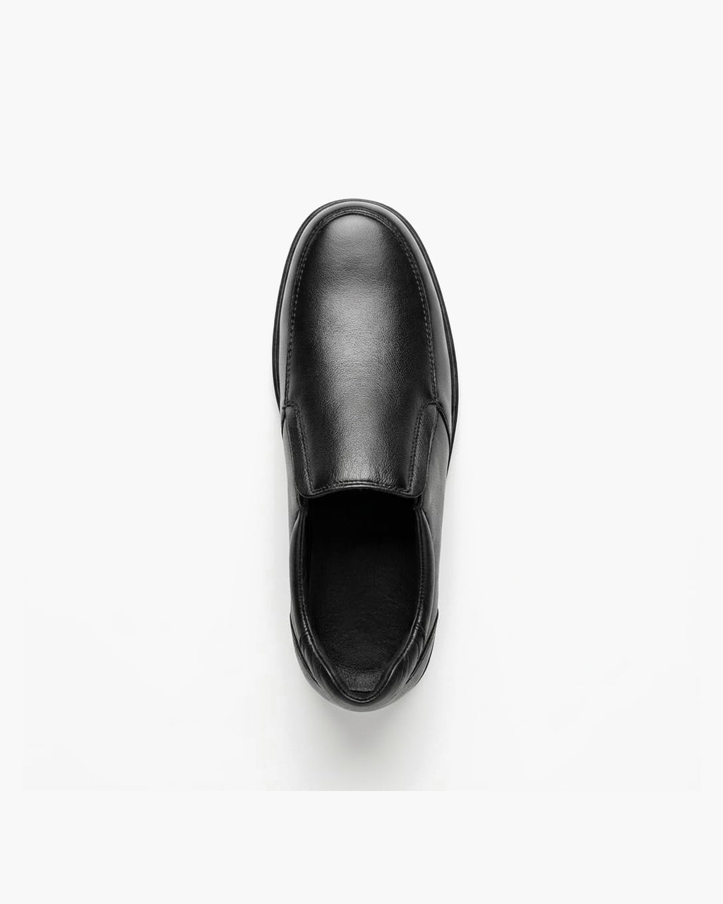 Zapatos de vestir de cuero negros para hombre sin cordones - Negro
