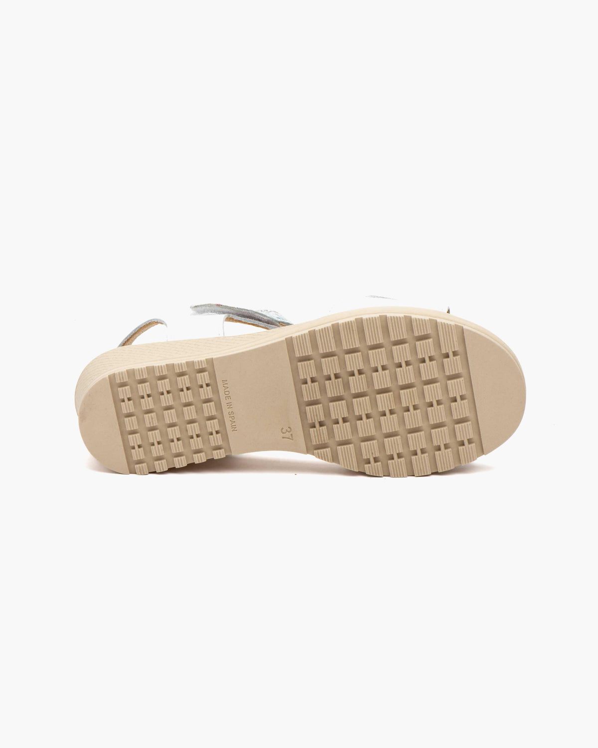 Sandalias de Cuña para Mujer de Piel Auténtica con Cierre de Velcro Verano - Blanco