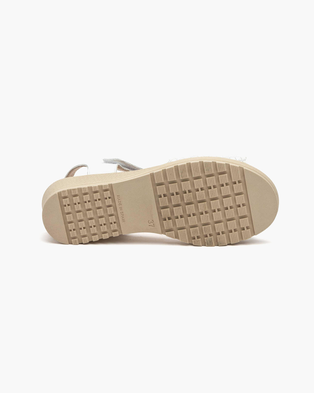 Sandalias de Cuña para Mujer de Piel Auténtica con Cierre de Velcro Verano - Blanco