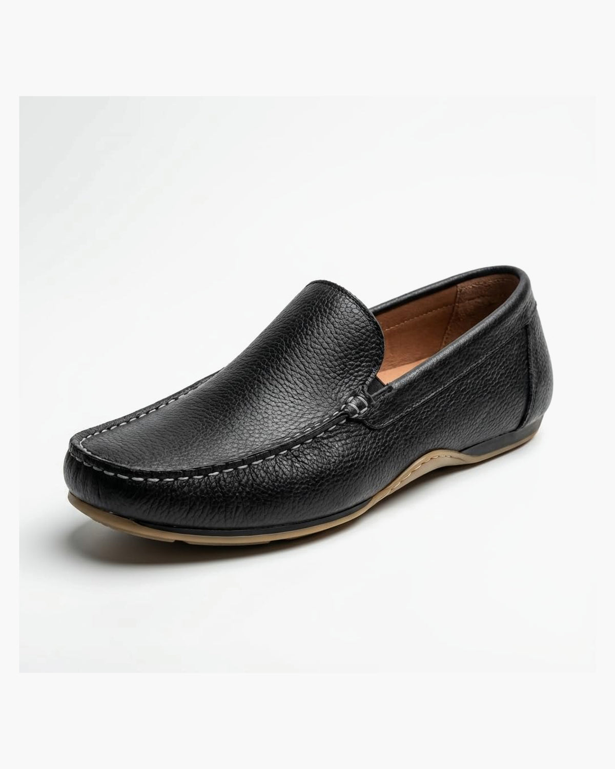Mocasines de Cuero Azul Marino para Hombre de Verano - Negro