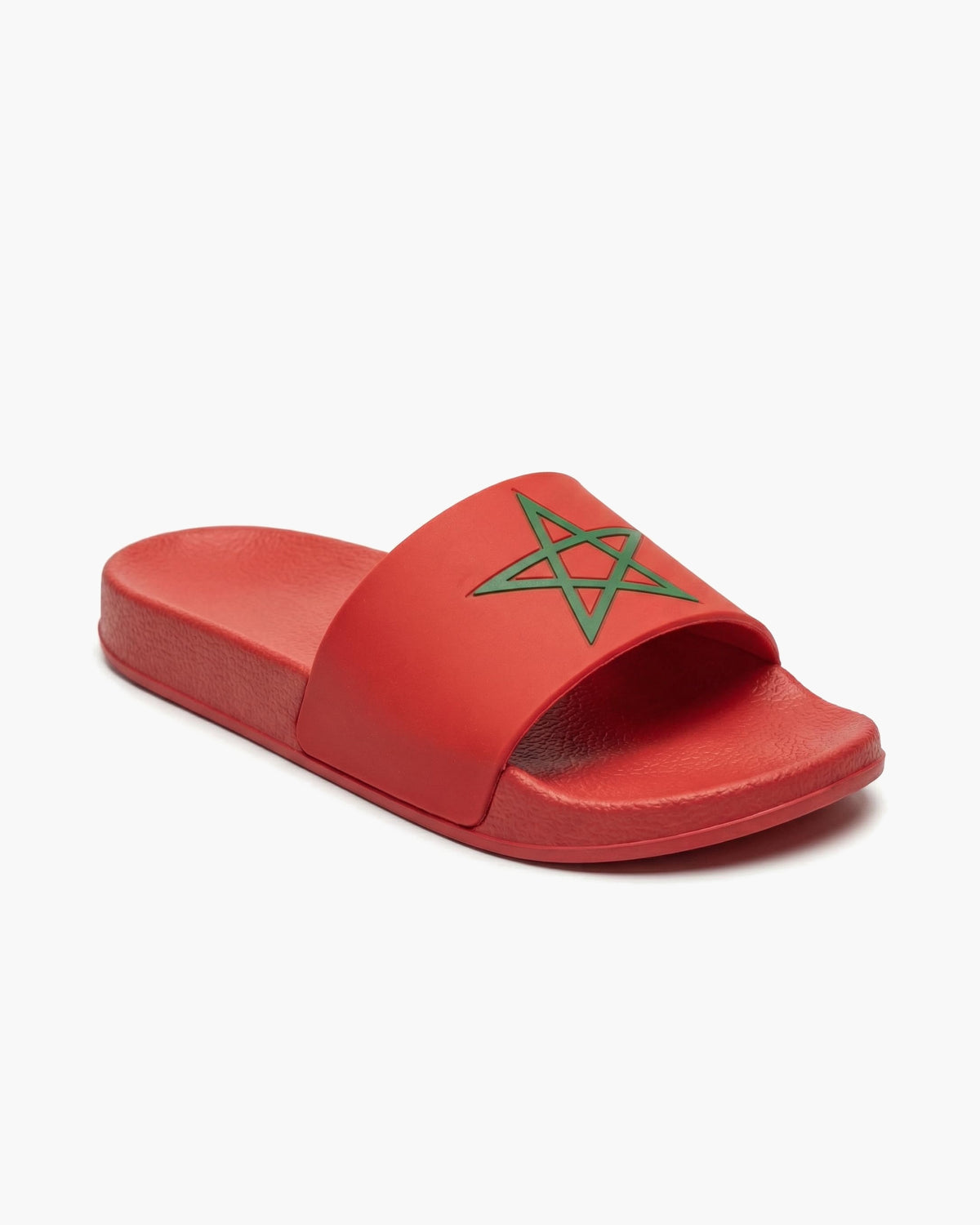 Chanclas Bandera Marruecos marroquí unisex con estrella verde, pala abierta de goma EVA, ligeras cómodas antideslizantes, suela acolchada impermeable para piscina playa ducha baño - Marruecos