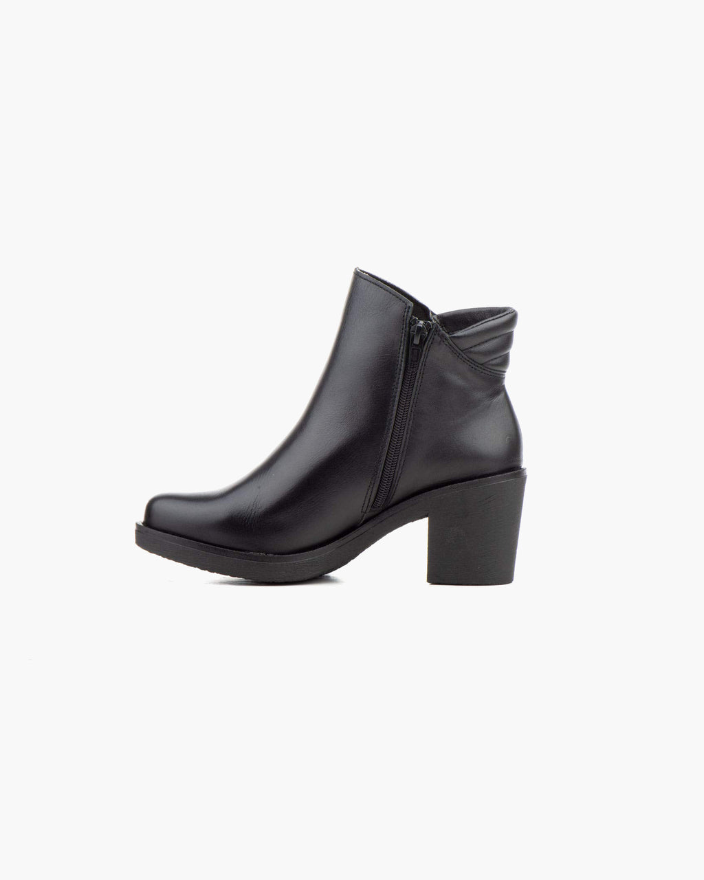 Botines mujer de piel con tacón o plataforma Botín cómodo de invierno y otoño Calzado artesanal de España tipo cuña o camperos en ante y cuero Elegantes e informales - Negro