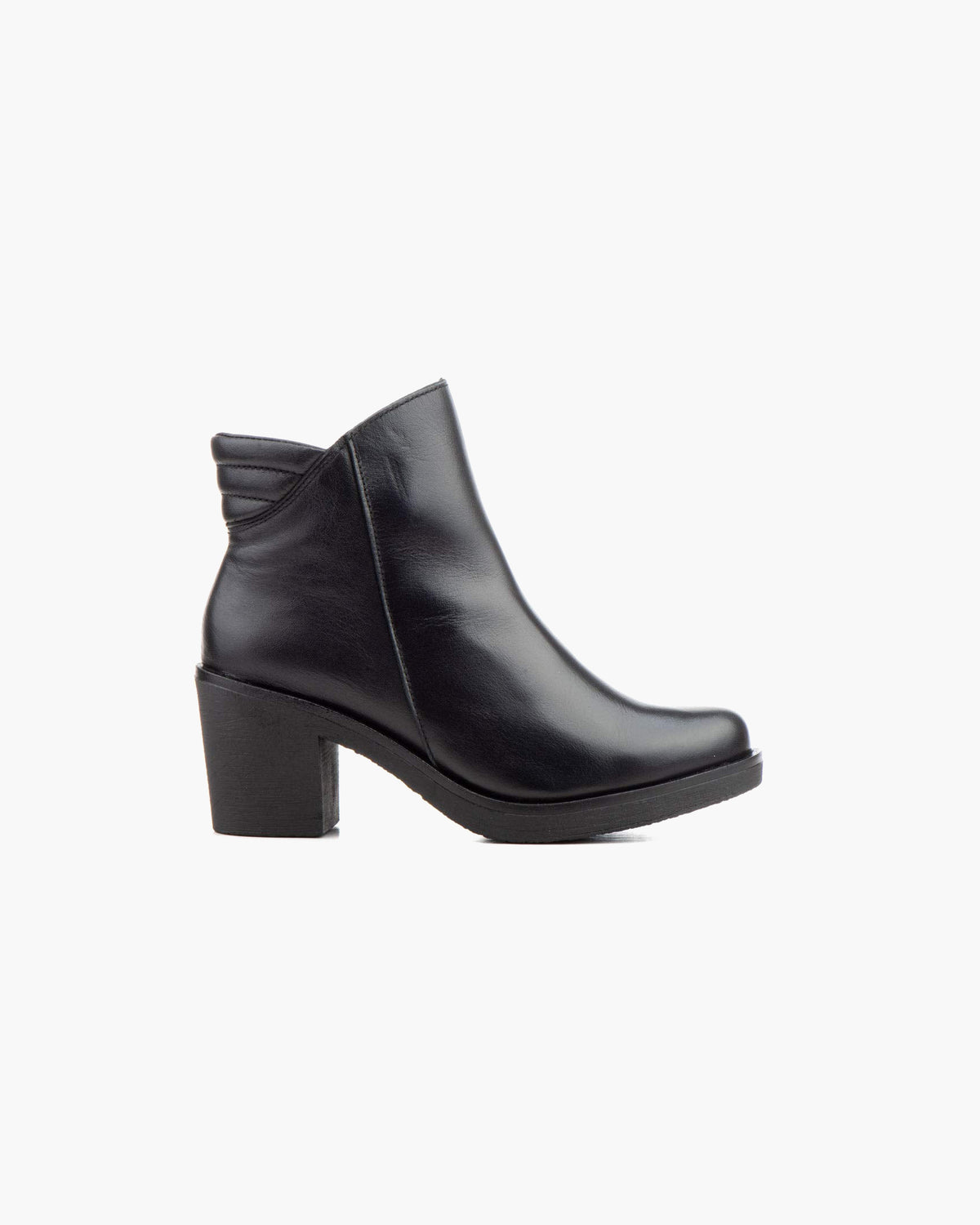 Botines mujer de piel con tacón o plataforma Botín cómodo de invierno y otoño Calzado artesanal de España tipo cuña o camperos en ante y cuero Elegantes e informales - Negro