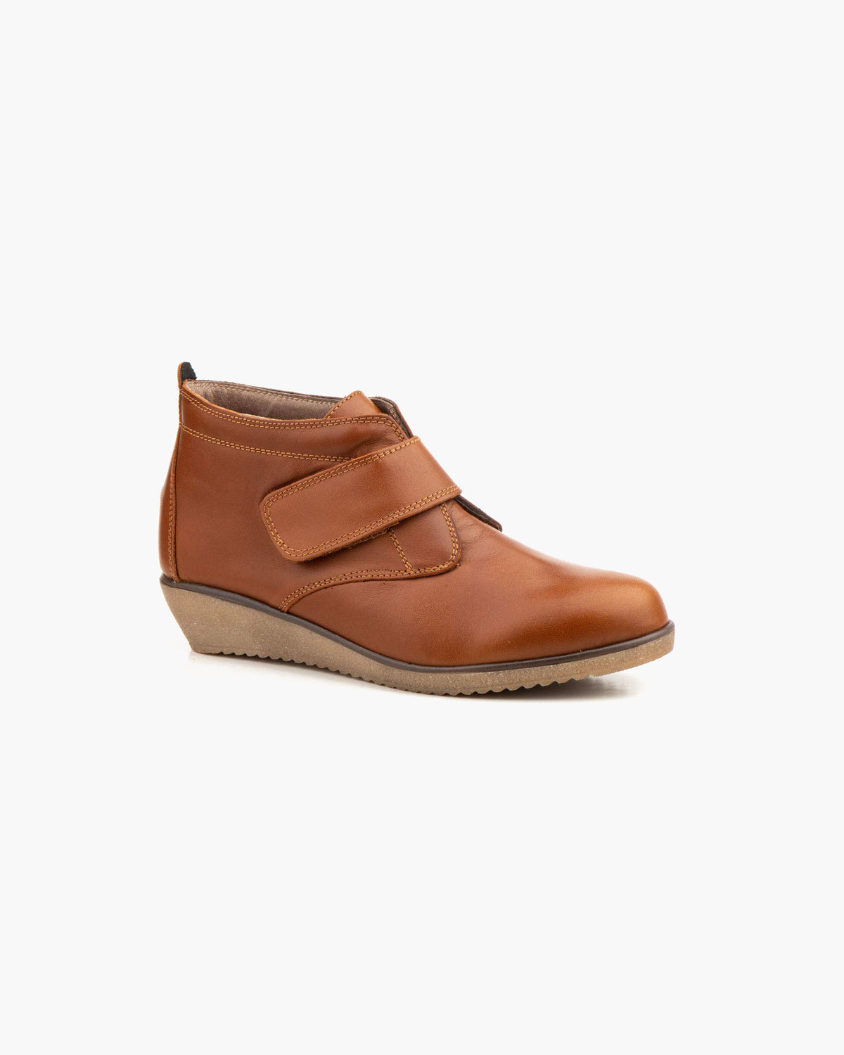 Botines mujer de piel con tacón o plataforma Botín cómodo de invierno y otoño Calzado artesanal de España tipo cuña o camperos en ante y cuero Elegantes e informales - Cuero