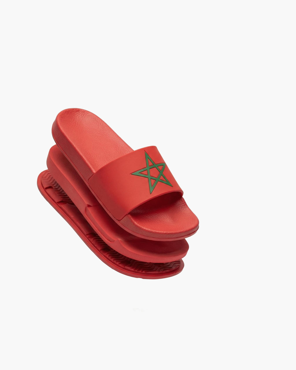 Chanclas Bandera Marruecos marroquí unisex con estrella verde, pala abierta de goma EVA, ligeras cómodas antideslizantes, suela acolchada impermeable para piscina playa ducha baño - Marruecos