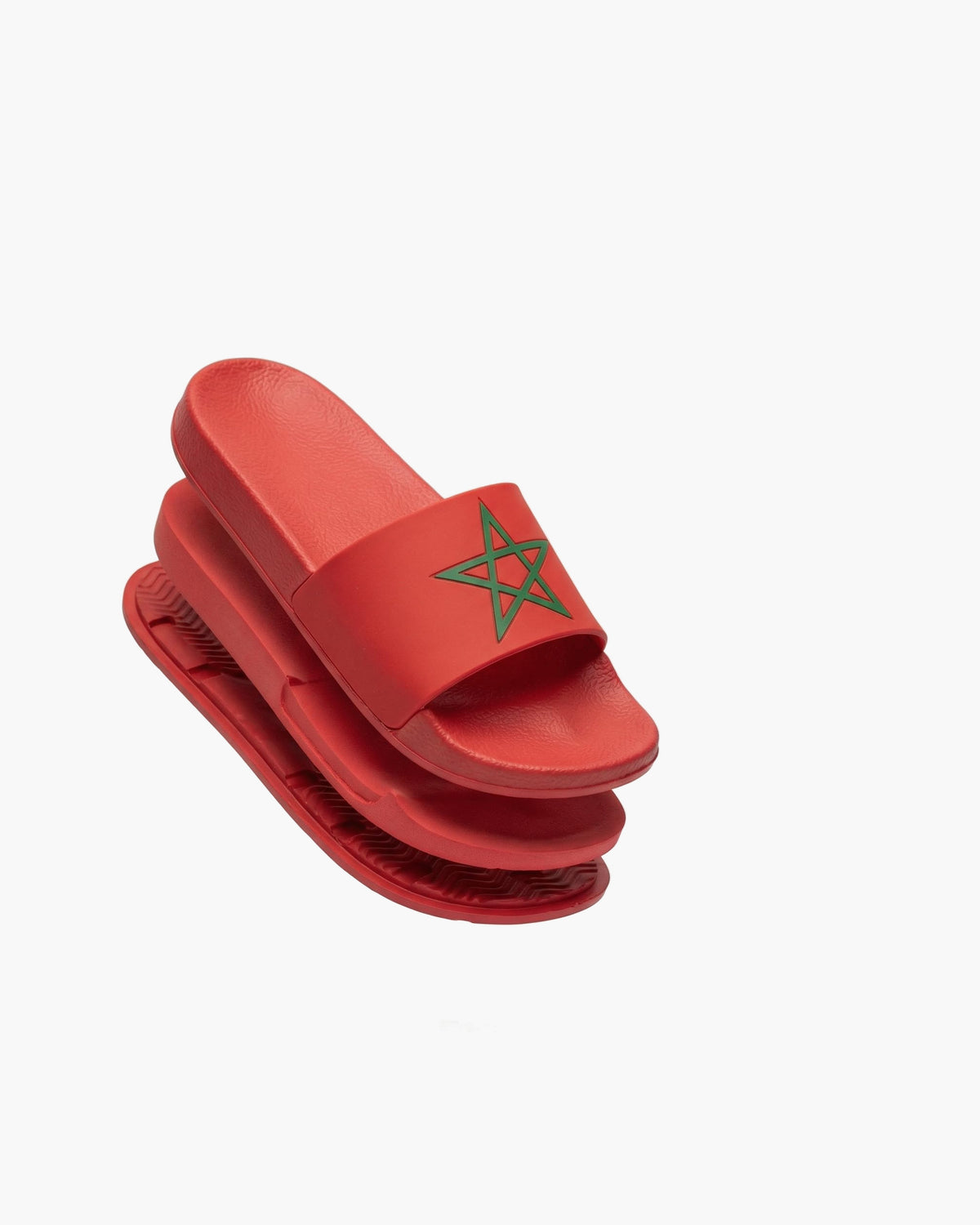 Chanclas Bandera Marruecos marroquí unisex con estrella verde, pala abierta de goma EVA, ligeras cómodas antideslizantes, suela acolchada impermeable para piscina playa ducha baño - Marruecos