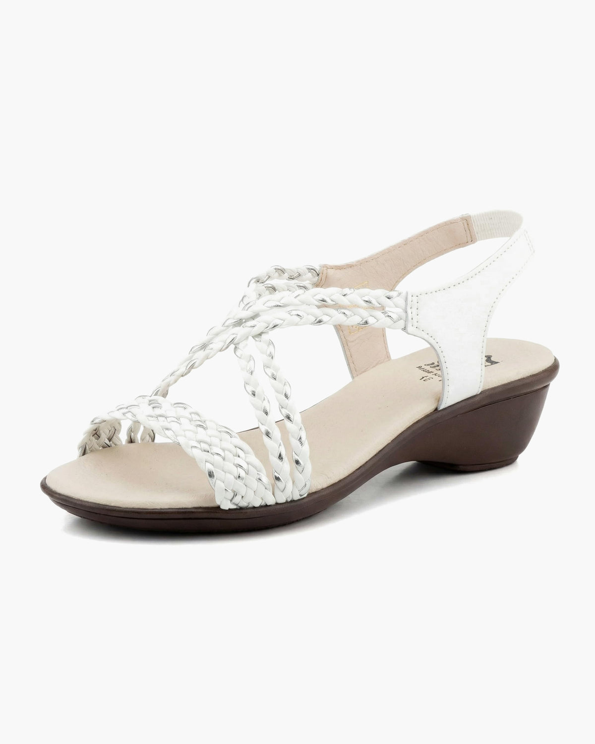 NOESLOMISMO BY DILEMA Sandalias de Mujer Trenzadas con Cuña Baja | Fabricación Artesanal Española con Suela Antideslizante | Calzado Ergonómico de Verano para Caminar sin Dolor - Blanco