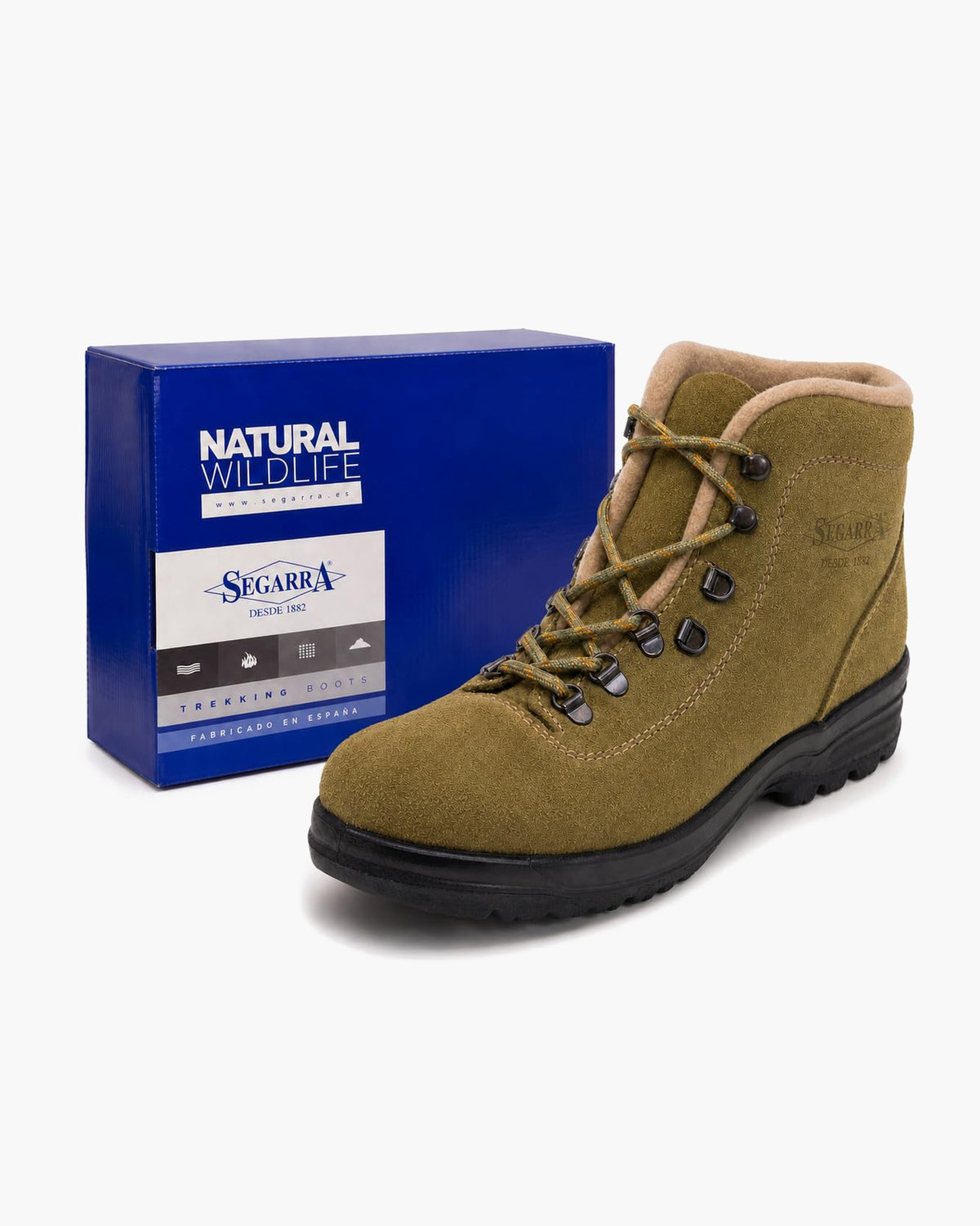 Segarra Botas de Montaña Impermeables de Cuero con Borreguito, Caqui - Kaki