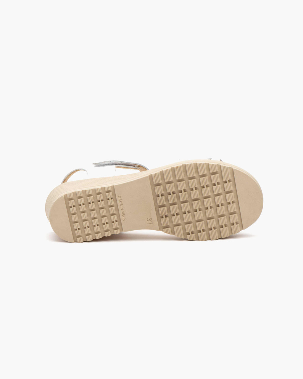 Sandalias de Cuña para Mujer de Piel Auténtica con Cierre de Velcro Verano - Beige