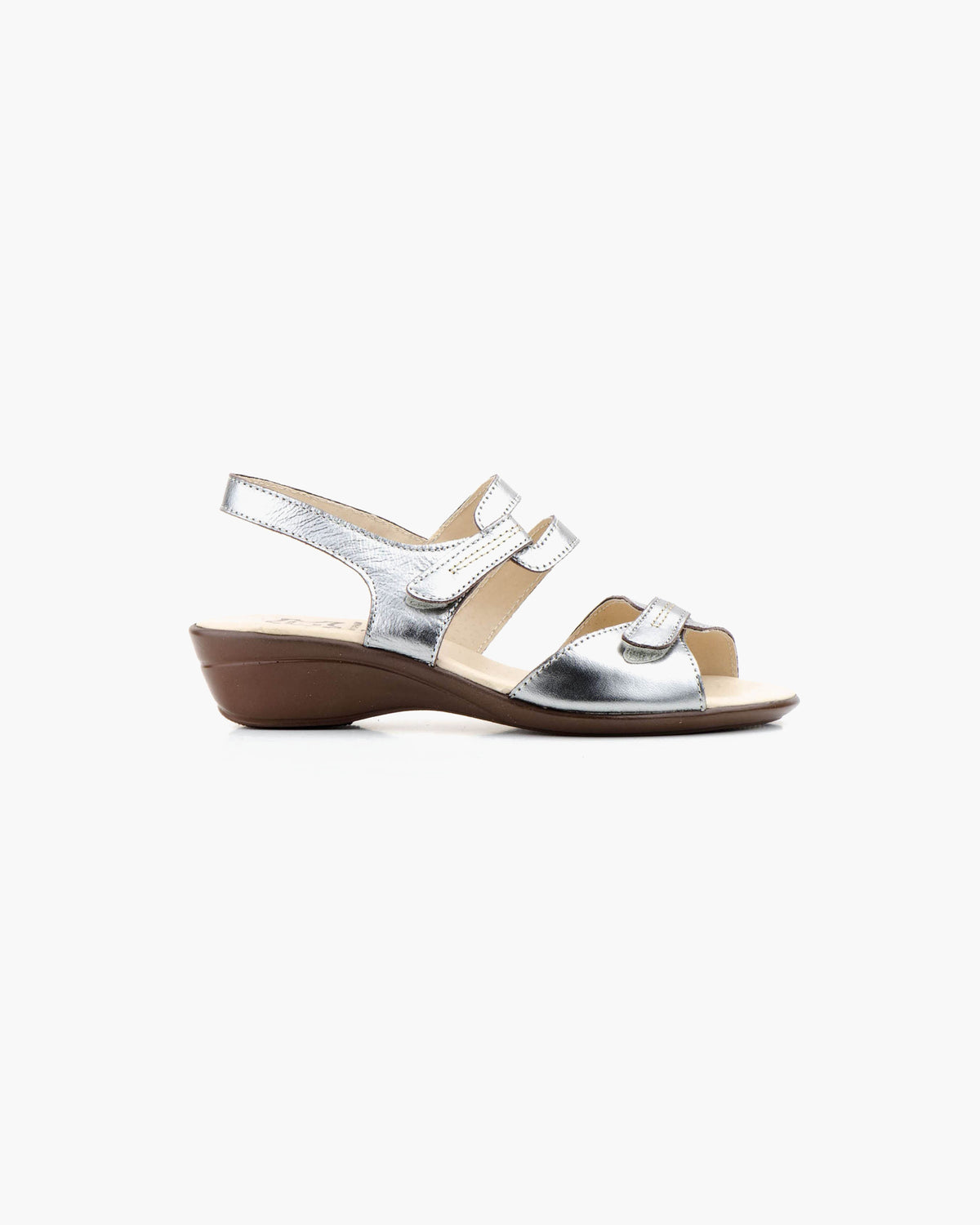 NOESLOMISMO BY DILEMA Sandalias de Cuña Baja para Mujer con Doble Velcro | Piel Hecha en España | Calzado Ergonómico Antideslizante para Verano y Pies Delicados - Plomo