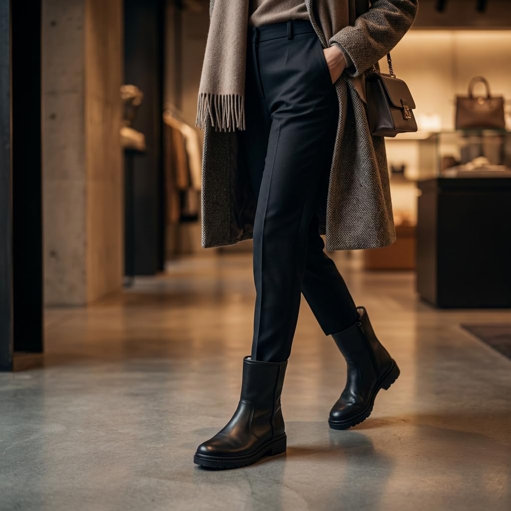 NOESLOMISMO BY DILEMA Botas Safari Hombre Piel con Forro Borreguito y Cremallera Lateral – Desert Boots Invierno Hechas en España – Botines Casual Suela Crepe Antideslizante, Cómodas y Ligeras - Negro