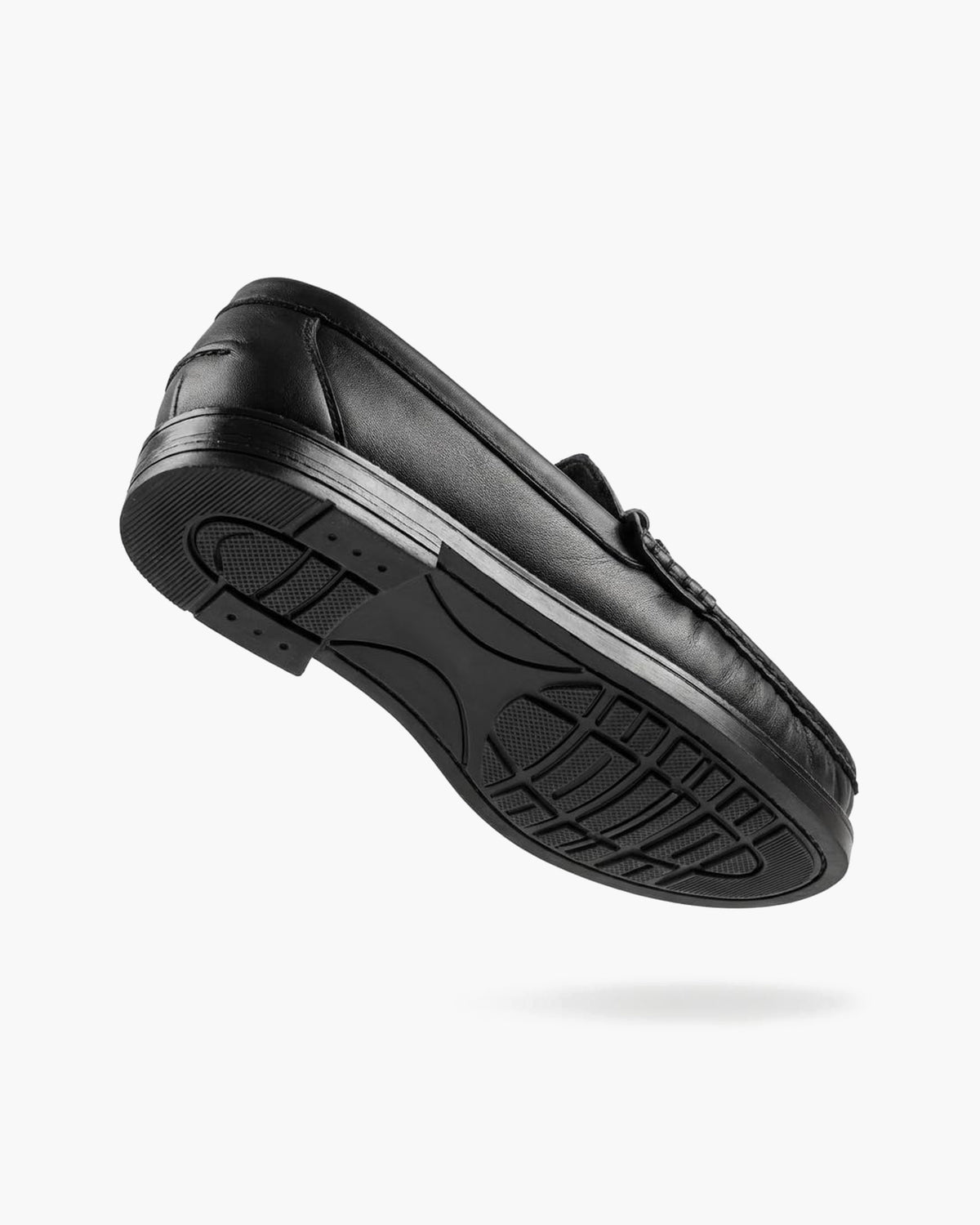 Mocasines de Cuero Negros para Hombre de Vestir con Antifaz - Negro