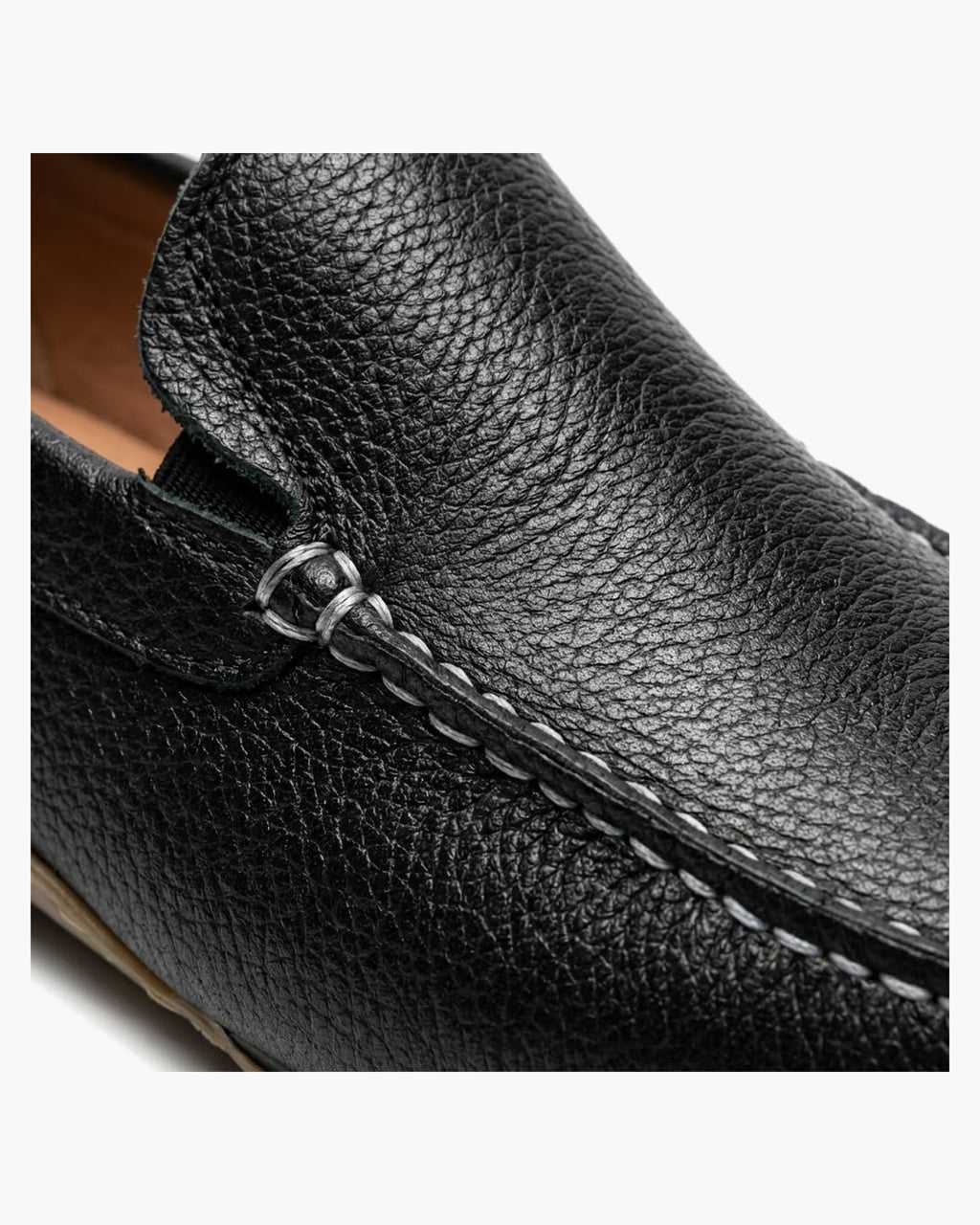 Mocasines de Cuero Azul Marino para Hombre de Verano - Negro