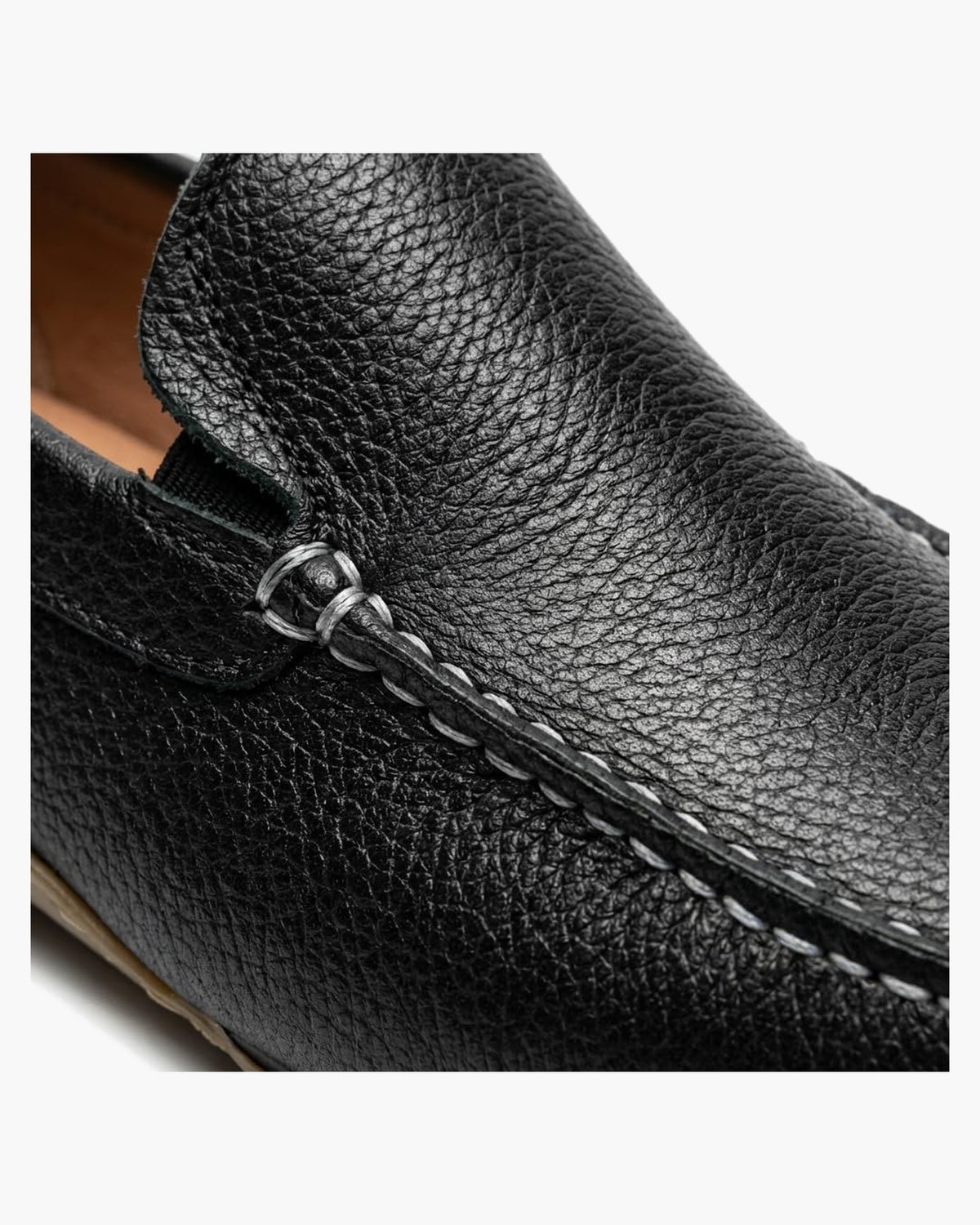 Mocasines de Cuero Azul Marino para Hombre de Verano - Negro