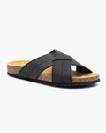 NOESLOMISMO BY DILEMA Sandalias de Hombre con Tiras Cruzadas y Plantilla Ergonómica | Suela Antideslizante y Flexible | Calzado Casual de Verano Fabricado en España para Playa y Ciudad - Negro