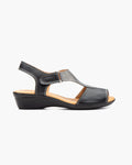 NOESLOMISMO BY DILEMA Sandalias de Mujer con Cuña Cómoda y Suela Antideslizante - Calzado de Diseño Ergonómico para Uso Diario y Caminatas - Reduce la Fatiga en Días Calurosos - Negro