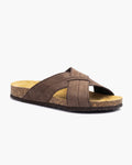NOESLOMISMO BY DILEMA Sandalias de Hombre con Tiras Cruzadas y Plantilla Ergonómica | Suela Antideslizante y Flexible | Calzado Casual de Verano Fabricado en España para Playa y Ciudad - Marron