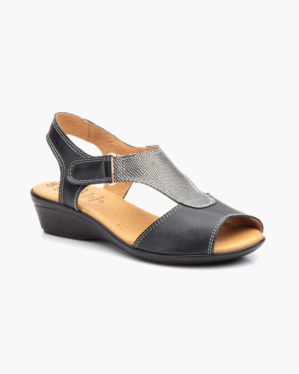 NOESLOMISMO BY DILEMA Sandalias de Mujer con Cuña Cómoda y Suela Antideslizante - Calzado de Diseño Ergonómico para Uso Diario y Caminatas - Reduce la Fatiga en Días Calurosos - Negro