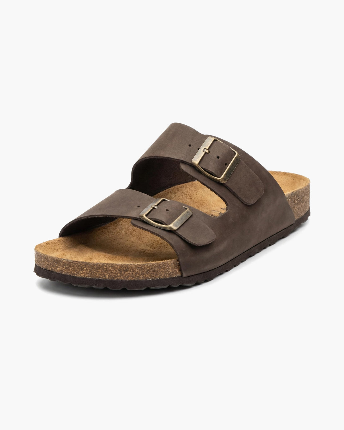 NOESLOMISMO BY DILEMA Sandalias de Doble Hebilla para Hombre con Plantilla Ergonómica | Calzado de Verano Antideslizante para Uso Urbano y Playa | Diseño y Confort Fabricado en España - Marron