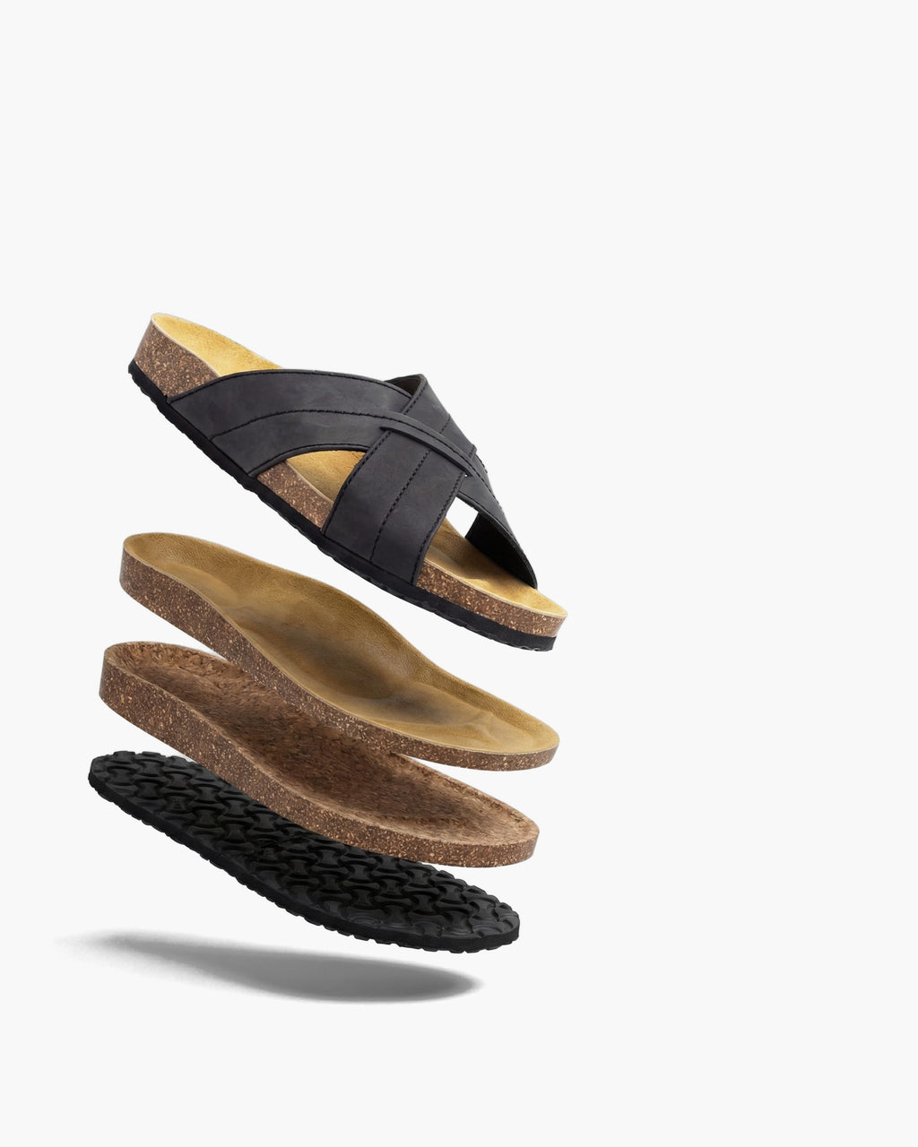 NOESLOMISMO BY DILEMA Sandalias de Hombre con Tiras Cruzadas y Plantilla Ergonómica | Suela Antideslizante y Flexible | Calzado Casual de Verano Fabricado en España para Playa y Ciudad - Negro