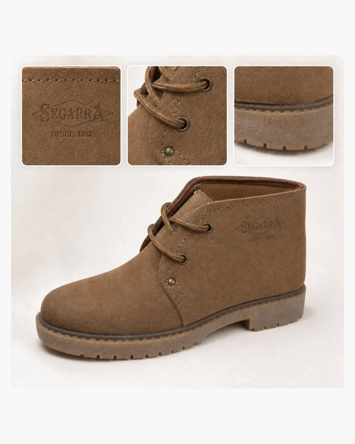 Segarra Botines Mujer de Piel Casual con Cordones, Marrón - Marrón