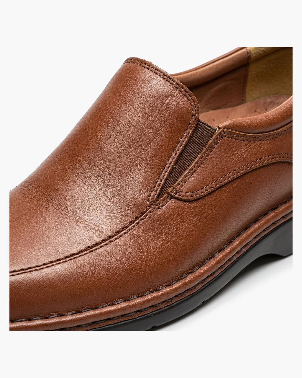 Mocasines de Cuero Marrones para Hombre con elásticos Laterales - Cuero