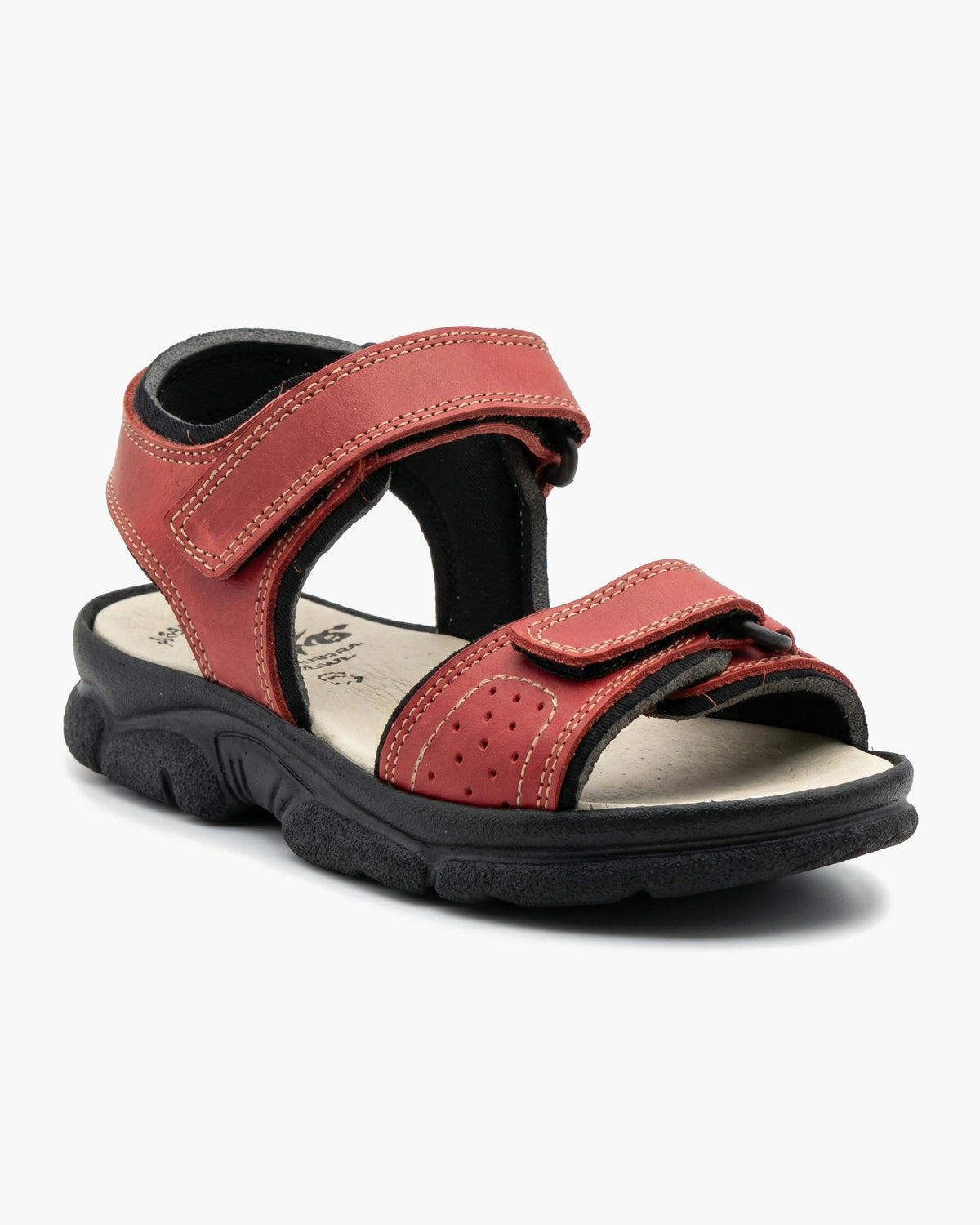 NOESLOMISMO BY DILEMA Sandalias Cómodas para Mujer con Doble Ajuste de Velcro | Estilo Cangrejera Abierta Antideslizante para Paseos de Verano y Uso Diario | Confort Ergonómico y Artesanía Española - Rojo