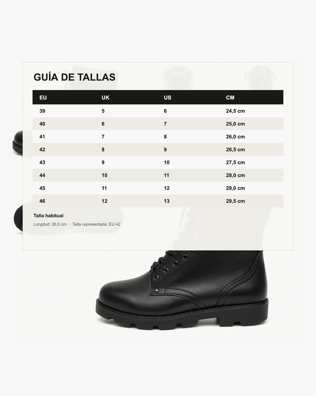 Segarra Botas Militares Hombre de Piel con Cordones, Negro - Negro