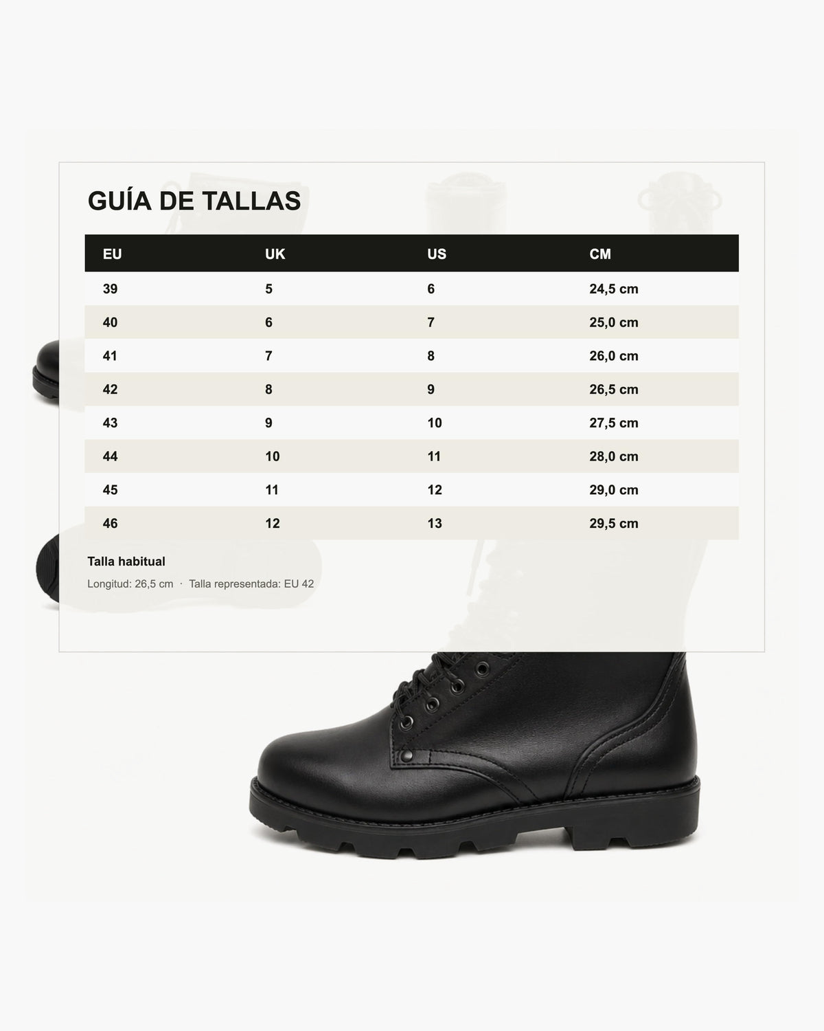 Segarra Botas Militares Hombre de Piel con Cordones, Negro - Negro