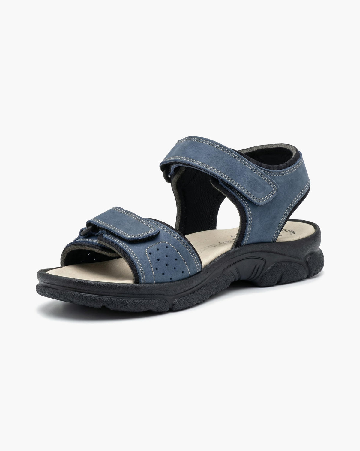 NOESLOMISMO BY DILEMA Sandalias Cómodas para Mujer con Doble Ajuste de Velcro | Estilo Cangrejera Abierta Antideslizante para Paseos de Verano y Uso Diario | Confort Ergonómico y Artesanía Española - Marino