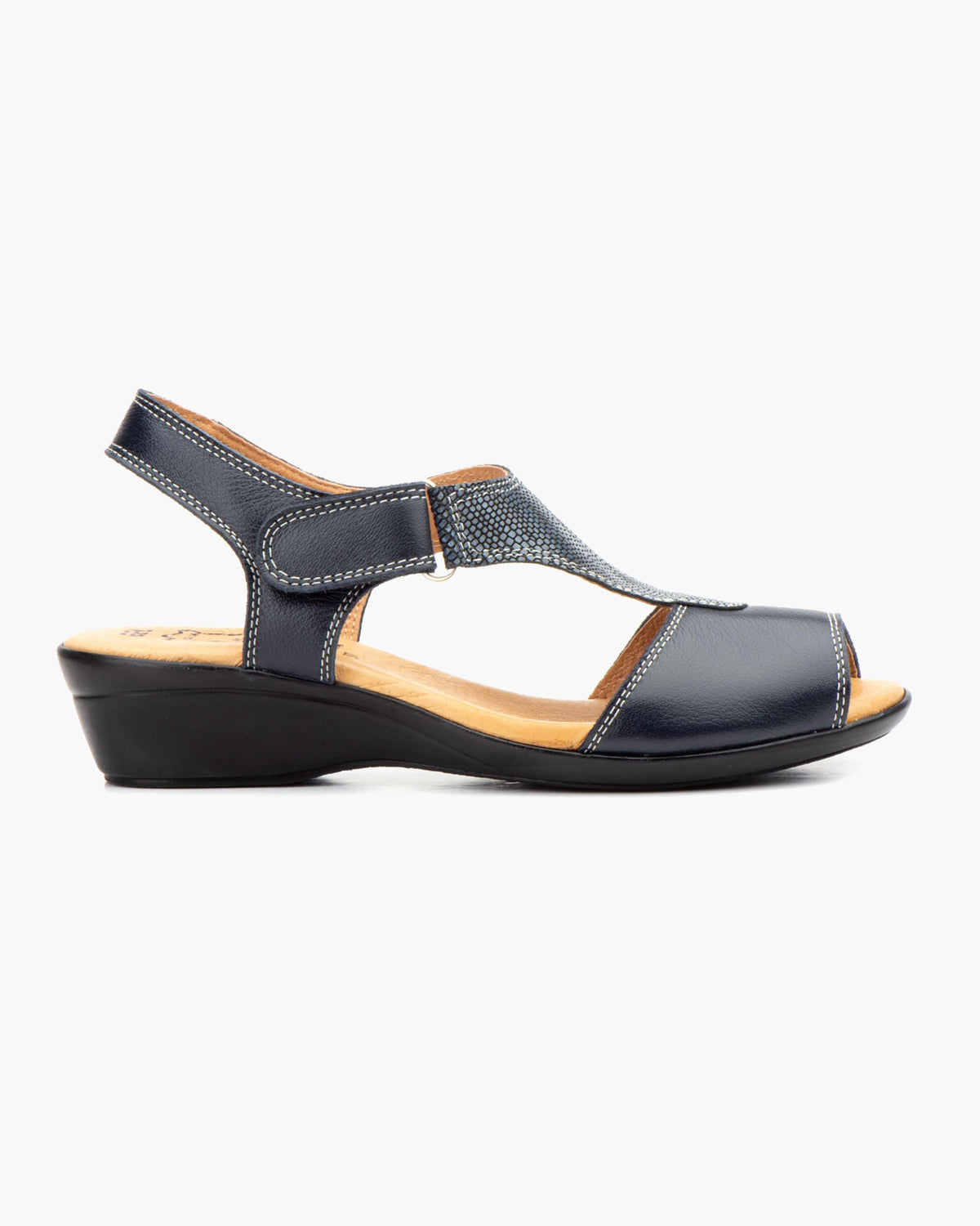 NOESLOMISMO BY DILEMA Sandalias de Mujer con Cuña Cómoda y Suela Antideslizante - Calzado de Diseño Ergonómico para Uso Diario y Caminatas - Reduce la Fatiga en Días Calurosos - Marino