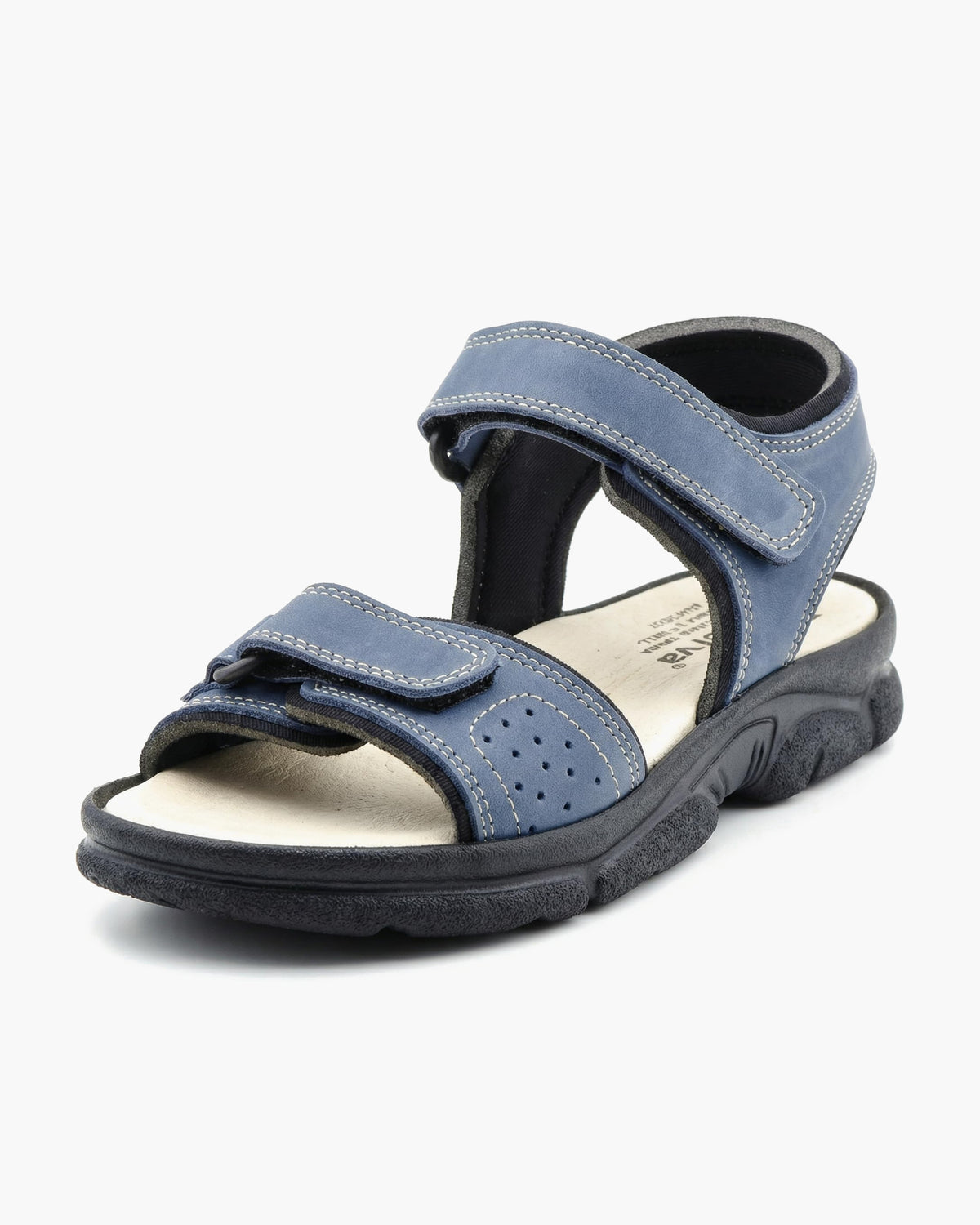 NOESLOMISMO BY DILEMA Sandalias Cómodas para Mujer con Doble Ajuste de Velcro | Estilo Cangrejera Abierta Antideslizante para Paseos de Verano y Uso Diario | Confort Ergonómico y Artesanía Española - Marino