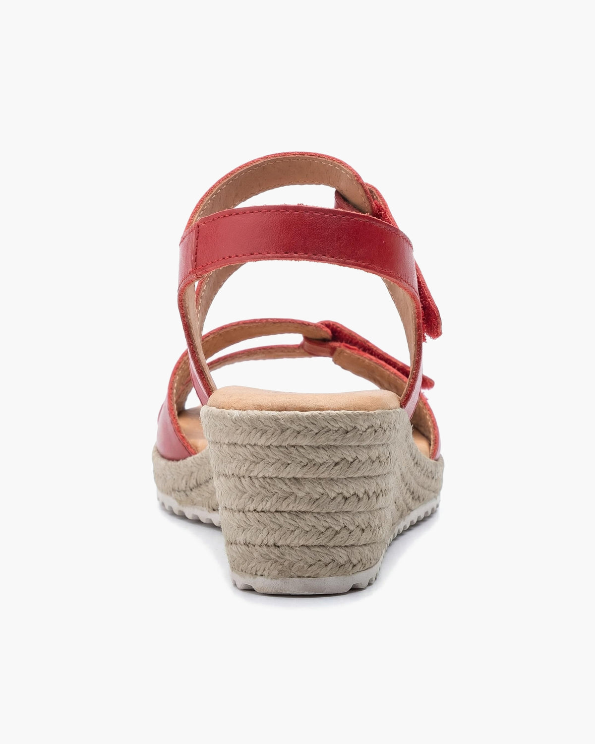 NOESLOMISMO BY DILEMA Sandalias para Mujer de Cuña Cómodas con Cierre de Velcro Ajustable | Zapatos de Verano Ergonómicos para Caminar, Ciudad y Playa | Fabricadas en España - Rojo