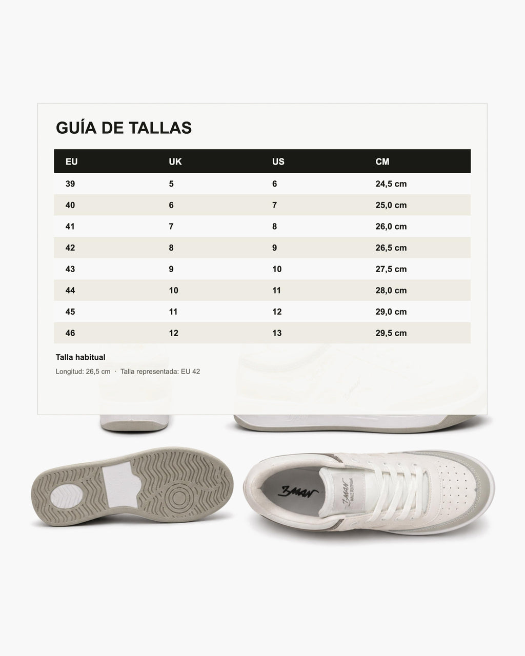 Zapatillas Hombre de Piel Casual con Cordones, Blanco y Gris - Blanco
