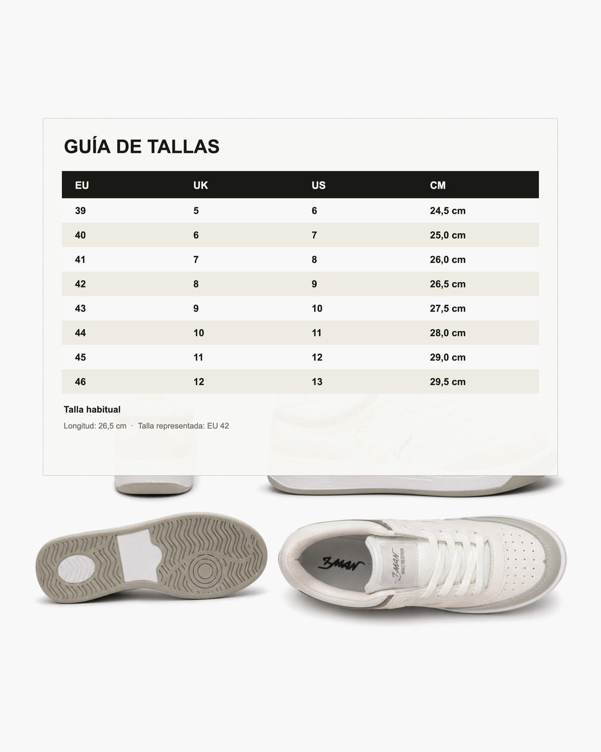Zapatillas Hombre de Piel Casual con Cordones, Blanco y Gris - Blanco