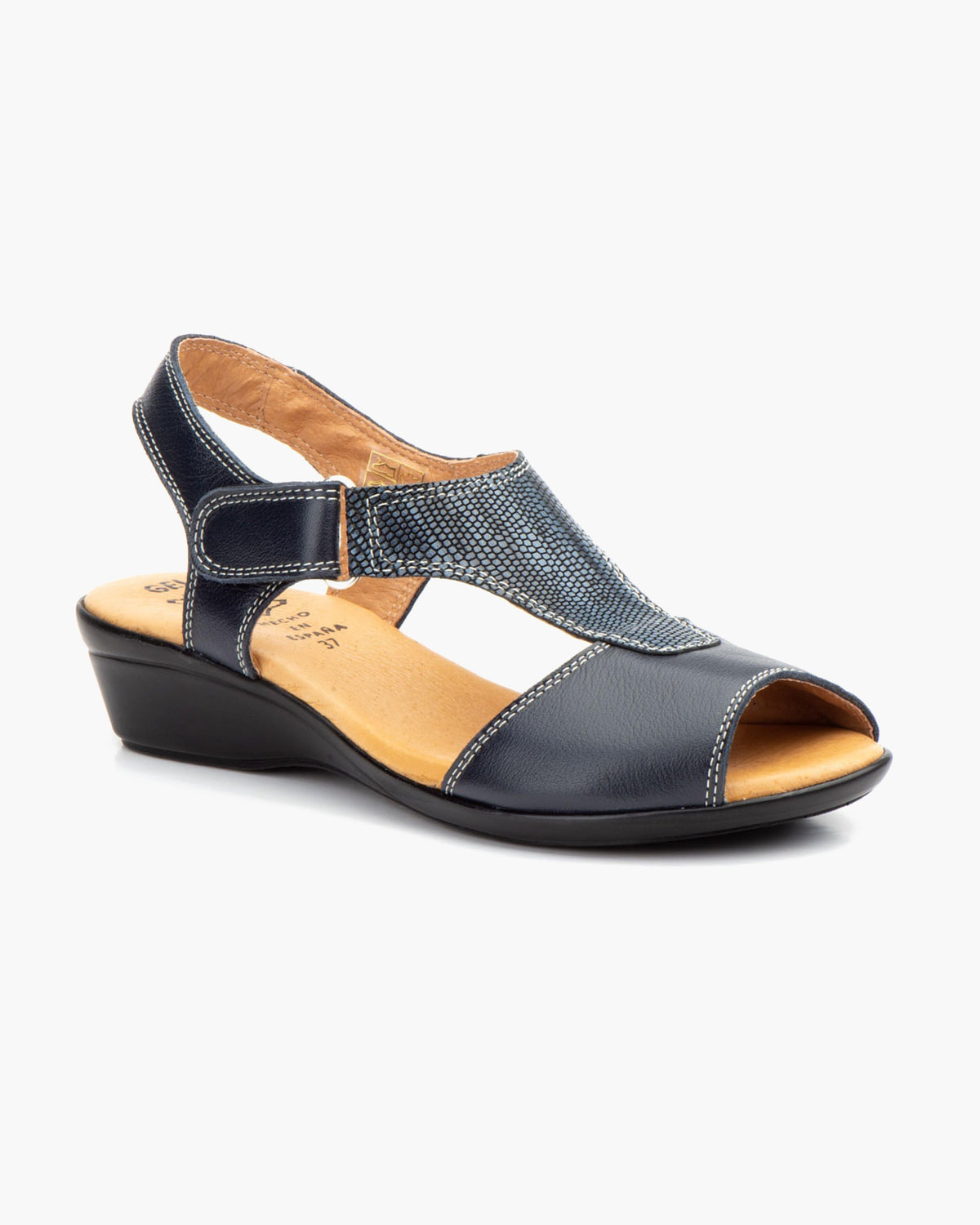 NOESLOMISMO BY DILEMA Sandalias de Mujer con Cuña Cómoda y Suela Antideslizante - Calzado de Diseño Ergonómico para Uso Diario y Caminatas - Reduce la Fatiga en Días Calurosos - Marino