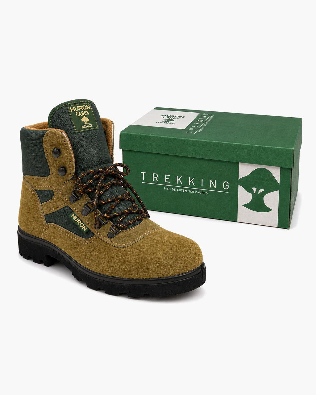 Botas de Montaña Mujer Impermeables de Cuero para Trekking, Verde - Kaki