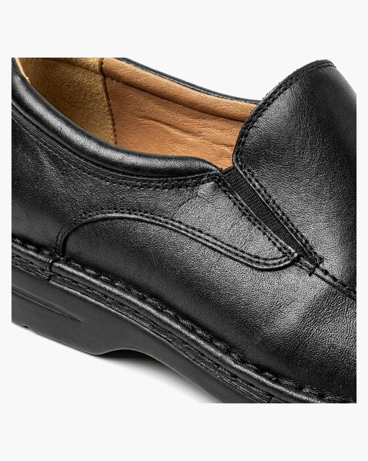 Mocasines de Cuero Marrones para Hombre con elásticos Laterales - Negro