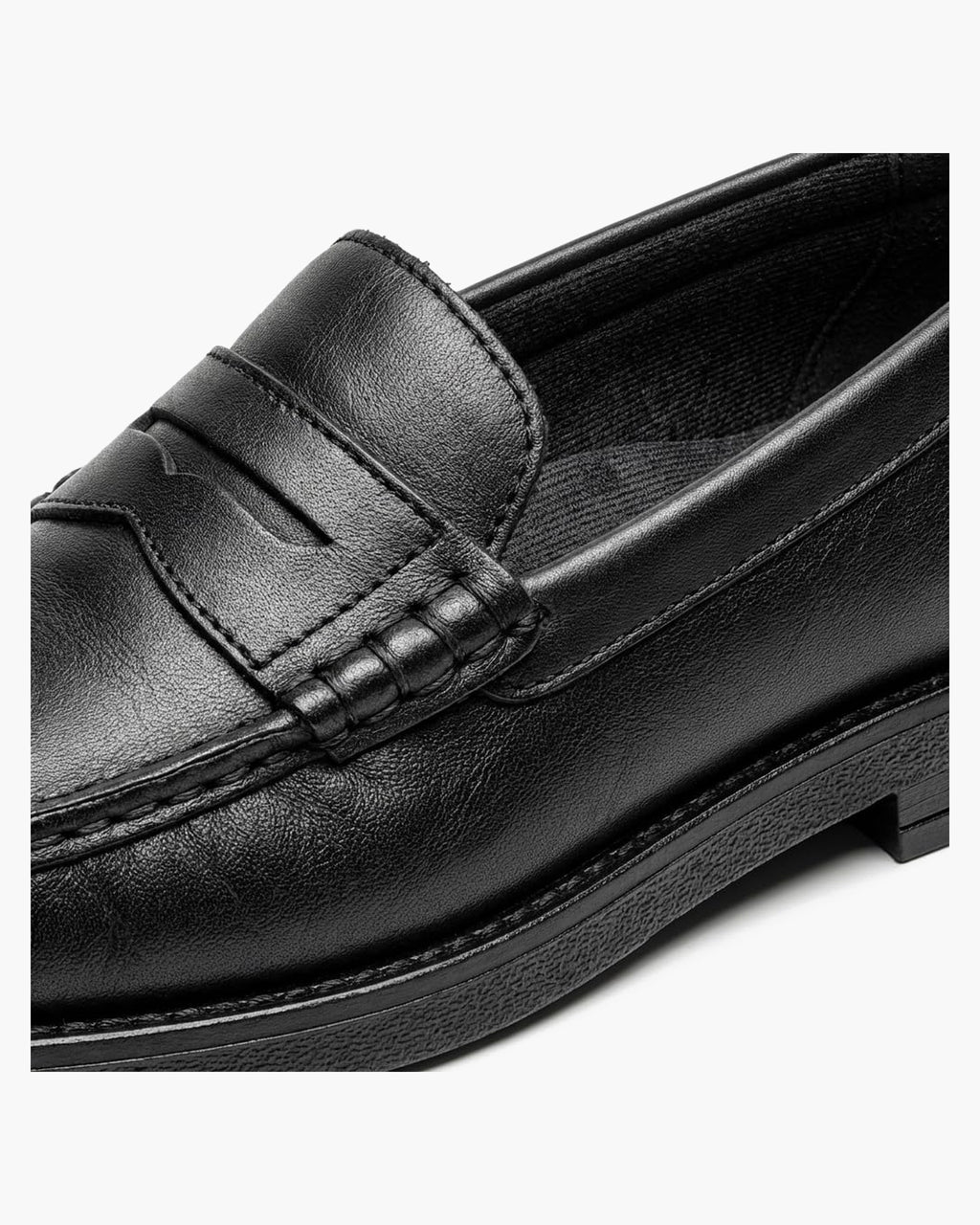 Mocasines de Cuero Negros para Hombre de Vestir con Antifaz - Negro
