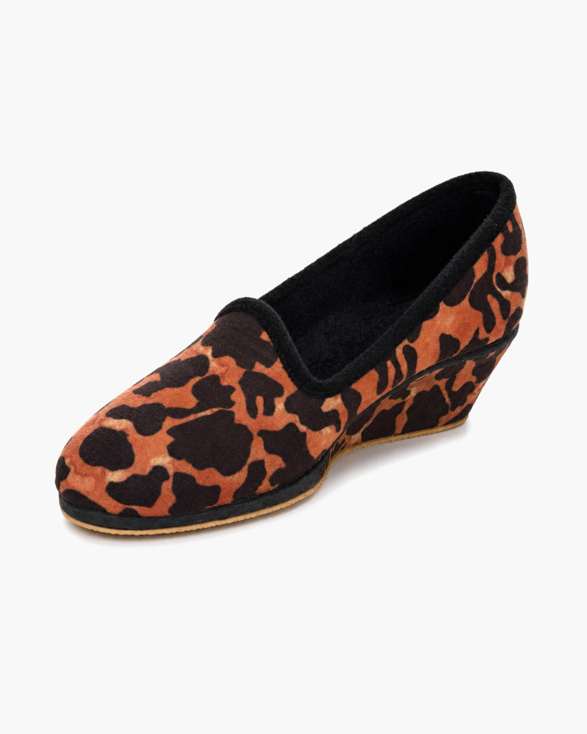 Zapatillas de casa mujer cerradas con cuña, estampado leopardo - Leopardo