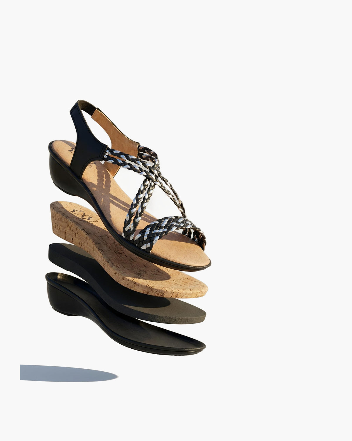 NOESLOMISMO BY DILEMA Sandalias de Mujer Trenzadas con Cuña Baja | Fabricación Artesanal Española con Suela Antideslizante | Calzado Ergonómico de Verano para Caminar sin Dolor - Negro