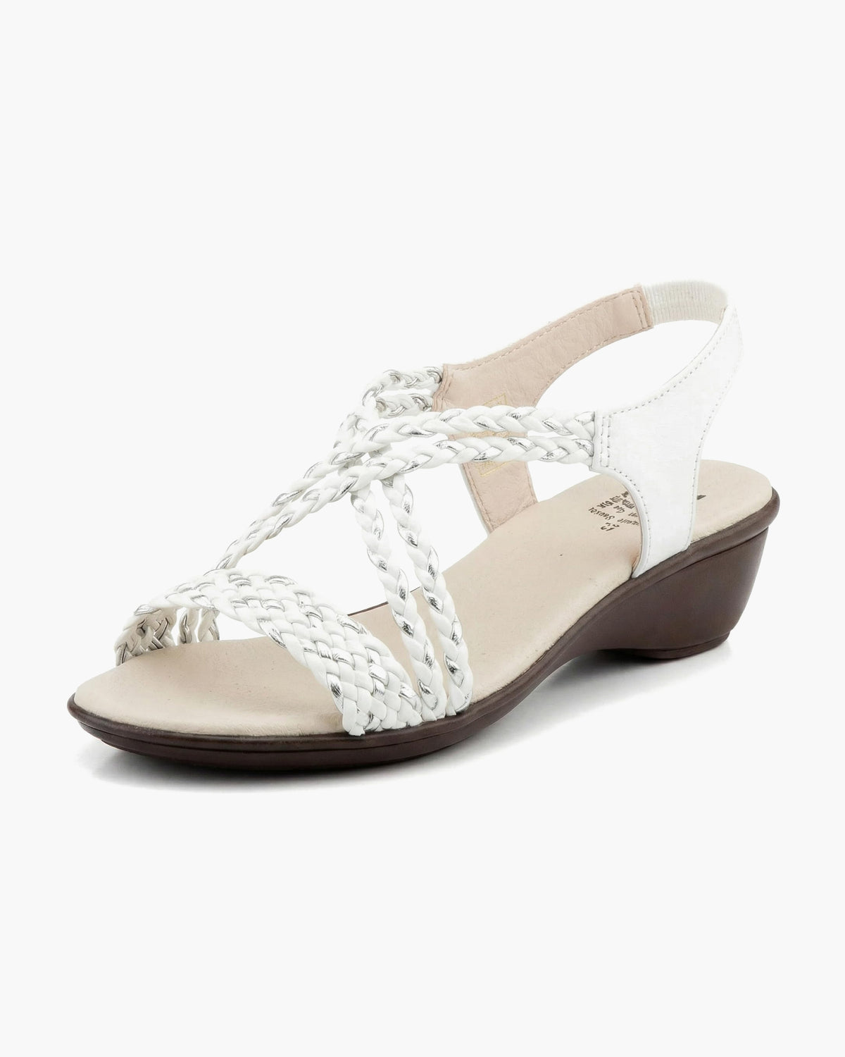 NOESLOMISMO BY DILEMA Sandalias de Mujer Trenzadas con Cuña Baja | Fabricación Artesanal Española con Suela Antideslizante | Calzado Ergonómico de Verano para Caminar sin Dolor - Blanco