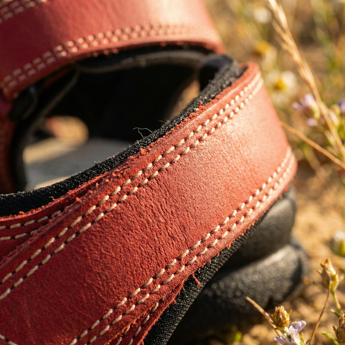 NOESLOMISMO BY DILEMA Sandalias Cómodas para Mujer con Doble Ajuste de Velcro | Estilo Cangrejera Abierta Antideslizante para Paseos de Verano y Uso Diario | Confort Ergonómico y Artesanía Española - Rojo