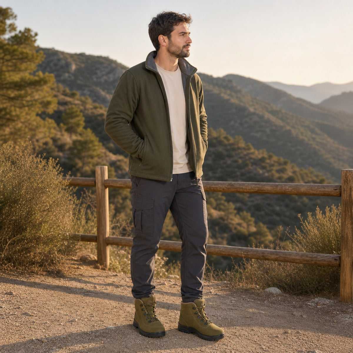 Segarra Botas de Montaña Impermeables de Cuero con Borreguito, Caqui - Kaki