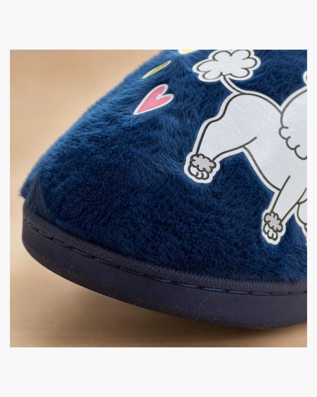 Zapatillas de Casa Mujer de Felpa para Invierno, Marino con Estampado París - Azul