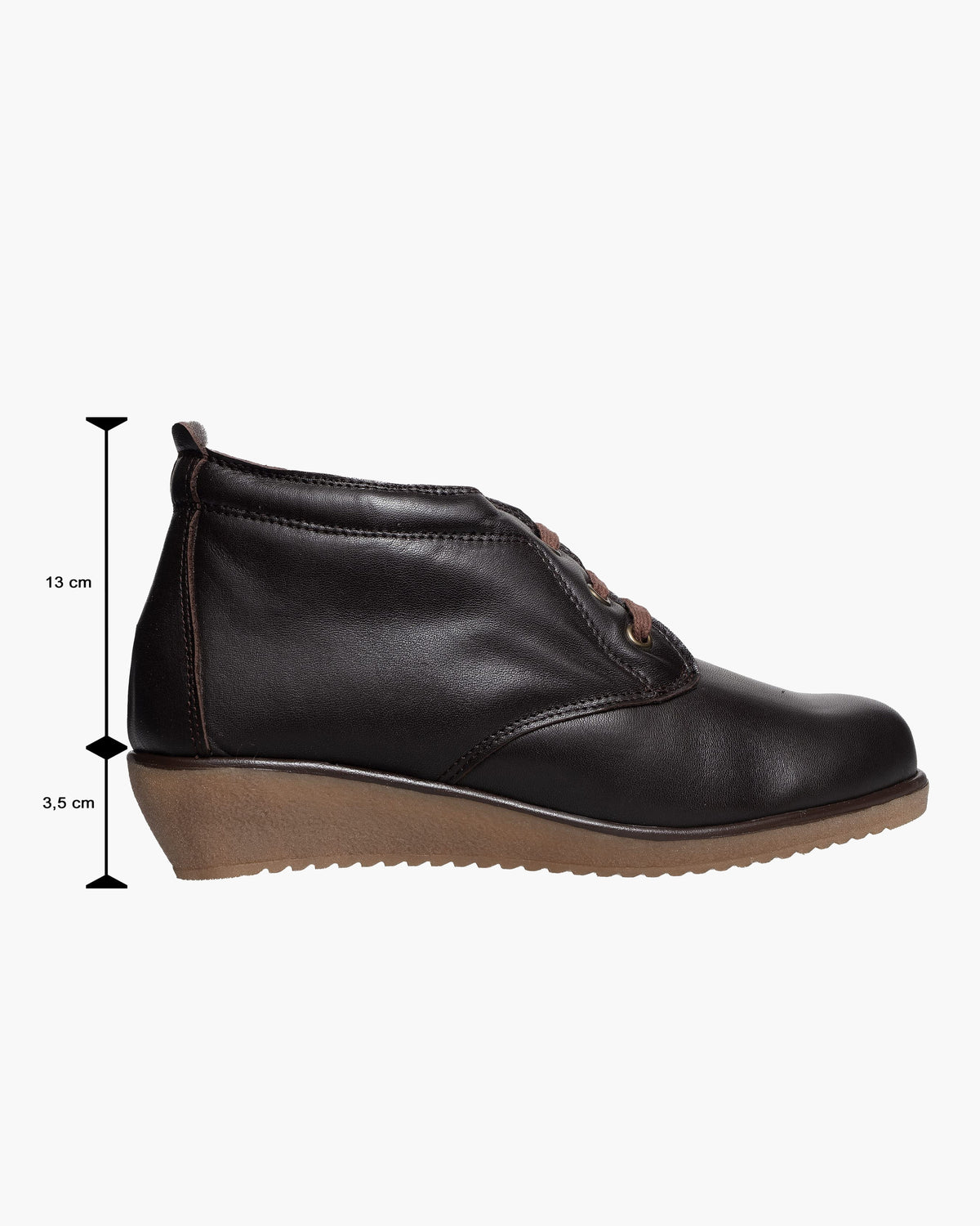 Botines mujer de piel con tacón o plataforma Botín cómodo de invierno y otoño Calzado artesanal de España tipo cuña o camperos en ante y cuero Elegantes e informales - Marrón