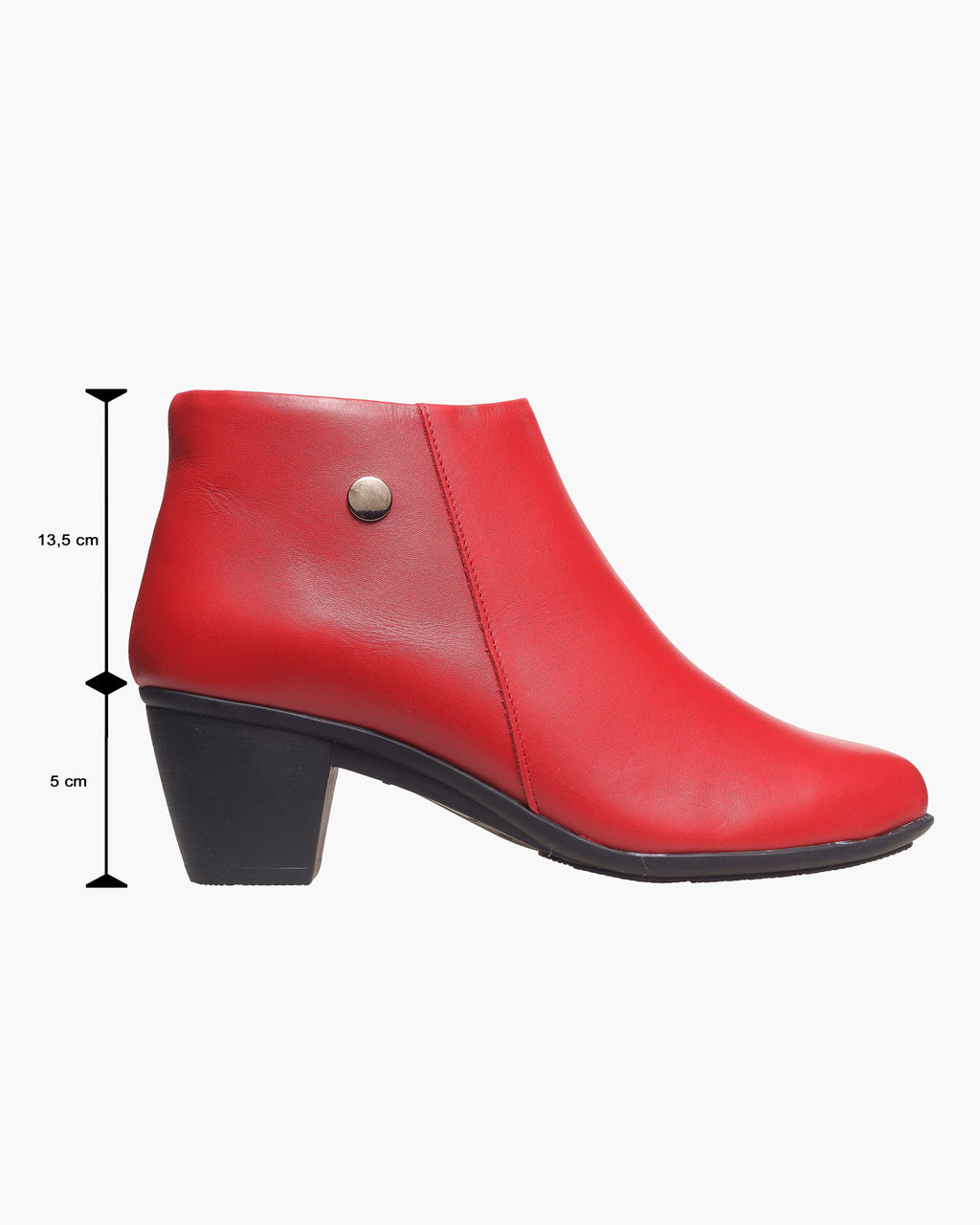 Botines mujer de piel con tacón o plataforma Botín cómodo de invierno y otoño Calzado artesanal de España tipo cuña o camperos en ante y cuero Elegantes e informales - Rojo